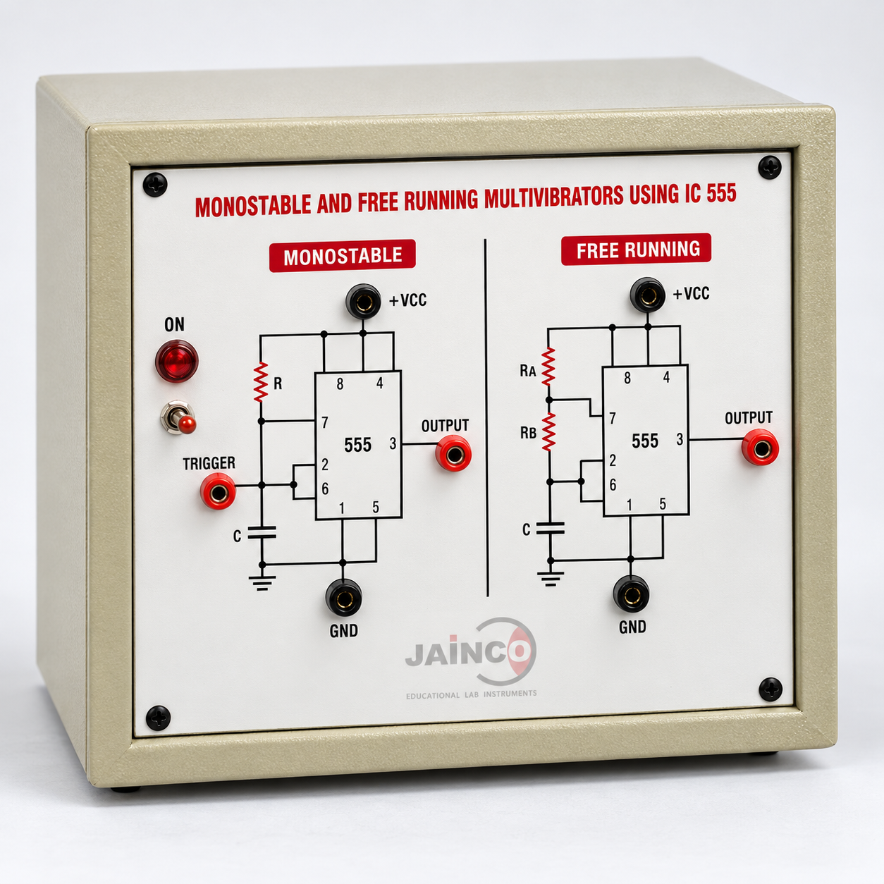 Monostable and Free Running Multivibrators using IC 555